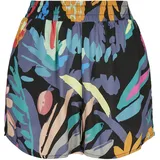 URBAN CLASSICS Aop Viscose Resort High Waist Shorts Black Fruity 4XL
