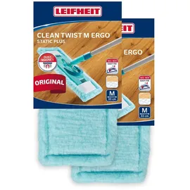 Leifheit Wischbezug CLEAN TWIST M Ergo POWER CLEAN M 2er Set türkis 39,0 x 16,0 x 2,0 cm | Gr.: onesize