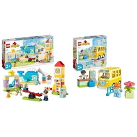 LEGO DUPLO Traumspielplatz Set, Konstruktionsspielzeug & 10988 DUPLO Die Busfahrt Set, Bus-Spielzeug zum Aufbau sozialer Fähigkeiten
