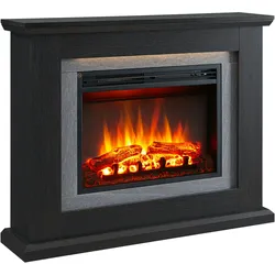 BALDERIA Elektrokamin Charon | Elektrischer Standkamin, Heizung, LED-Beleuchtung, 3D-Flammeneffekt & Fernbedienung | Dunkelbraun