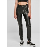 URBAN CLASSICS Damen TB5455-Ladies Mid Waist Synthetic Leather Pants Hose, Black, 27