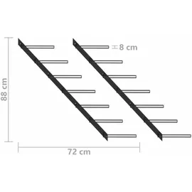vidaXL Weinregal 14 Flaschen 2 Stk. Schwarz
