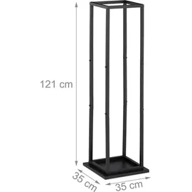 Relaxdays Kaminholzregal Metall 35 x 35 x 121 cm Schwarz