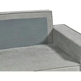 Beliani Ecksofa Stoff 3-Sitzer Grau