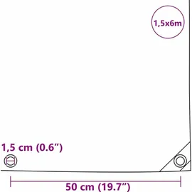 vidaXL Plane 650g / m2 1,5 x 6 m Olive Grün