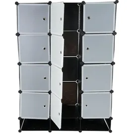 MCW Steckregal Kunststoff 37x37x47 cm Schwarz/Weiß