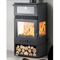 Teba Therm EEK A+ 3-Scheiben Panorama-Kaminofen Teba TKS-15 mit