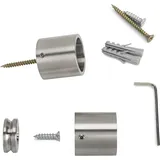 So-tech - 1 Paar Kleiderstangen- Schrankstangenlager Tube 25 Edelstahl rund