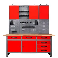 Ondis24 Werkbank, Karsten 160 cm Rot-Grau