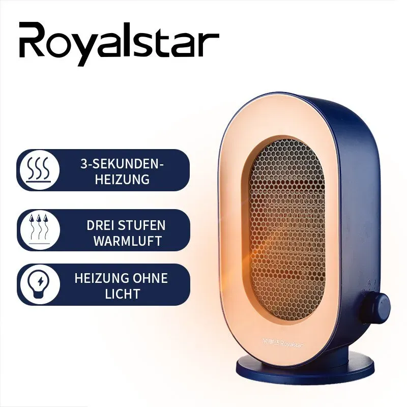 Royalstar 3s Sofortwärmer, 3 Wärmeinstellungen, 600W Leistung, Kippschutz & Überhitzungsschutz, S720SW