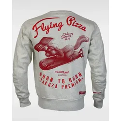 Yakuza Premium Sweatshirt Flying Pizza Light Grey L