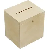 Creative Deco Holzkiste Kartenbox Hochzeit 29 x 25 x 30 cm 25-tlg. beige