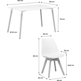 sweeek - Rechteckiger Esstisch + Stühle - Hedvig