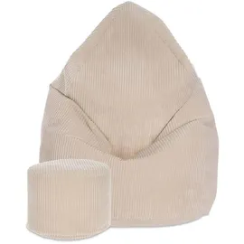 DreamRoots Sitzsack, Beige, Textil, 70x105x70 cm, Oeko-Tex® Standard 100, Wohnzimmer, Hocker, Sitzsäcke, XXL Sitzsäcke