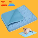 Qosigote Pfotenfrost Matte, Kühlmatte für Hunde, Hundekühlmatte Selbstkühlend, Atmungsaktiv Waschbares Hundekissen für Sommer, XS-XXL (Blau, XXL-150X100)