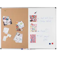 Bi-Office Kombitafel 60 x 45 cm braun/weiß