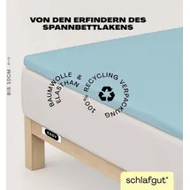 schlafgut Easy Spannbettlaken für Topper Jersey Elasthan 140 x 200 - 160 x 220 cm blue light