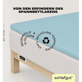 schlafgut Easy Spannbettlaken für Topper Jersey Elasthan 140 x 200 - 160 x 220 cm blue light