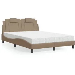 Bett mit Matratze 120x200 cm in Cappuccino-Braun – Stilvoller Schlafkomfort
