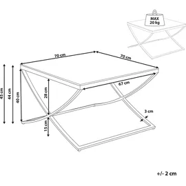 Beliani Couchtisch Gold Edelstahl 70 x 70 x 45 cm
