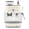 Smeg Espressomaschine EGF03CREU Espressomaschine mit Mahlwerk creme 50`s Style, 15 bar Dampfdruck weiß