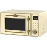 Kaiser Empire Em 2530 ElfEm Retro Mikrowelle in Elfenbein | 25L | 1200W Grill | 2200W Heißluft | FullTouch-Bedienung mit Drehknebel | Glasfront | Türgriff aus echtem Metall Bronze | 25 Funktionen