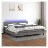 vidaXL Boxspringbett 200 x 200 cm Dunkelgrau