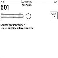 Hörger & Geßler DIN 601 Sechskant-Schaftschraube M10x60 Stahl 4.6