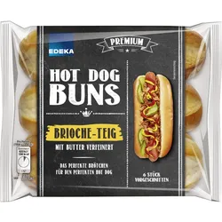 EDEKA Brioche Hot Dog Buns 6ST 270G - MHD 10.07.2025