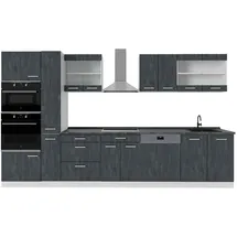 Vicco Küchenzeile R-Line 350 cm Schwarz Beton/Weiß