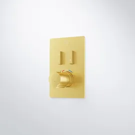 Steinberg Serie 390 Fertigmontageset Unterputzthermostat Brushed Gold