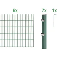 GAH Alberts Alberts Doppelstabmatten-Grundset 12 m 200 x 140 cm 6/5/6 grün