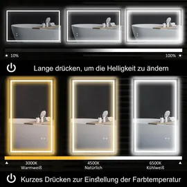 Homcom Badspiegel-100L x 60B x 3H cm-Silber | Gr.: onesize