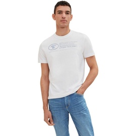 TOM TAILOR Herren T-Shirt PRINTED CREWNECK Regular Fit Weiß 20000 L