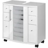 WELLTIME Waschbeckenunterschrank Jaca Breite 60 cm, mit hochglänzenden Fronten weiß