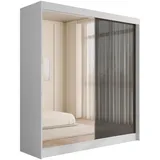 altdecor Schiebetürenschrank VESLI 200 x 215 x 61 cm Weiß