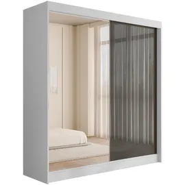 altdecor Schiebetürenschrank VESLI 200 x 215 x 61 cm Weiß