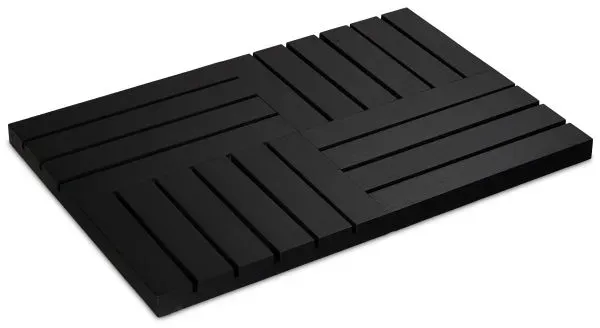 Relaxdays Bambus Badematte Schwarz
