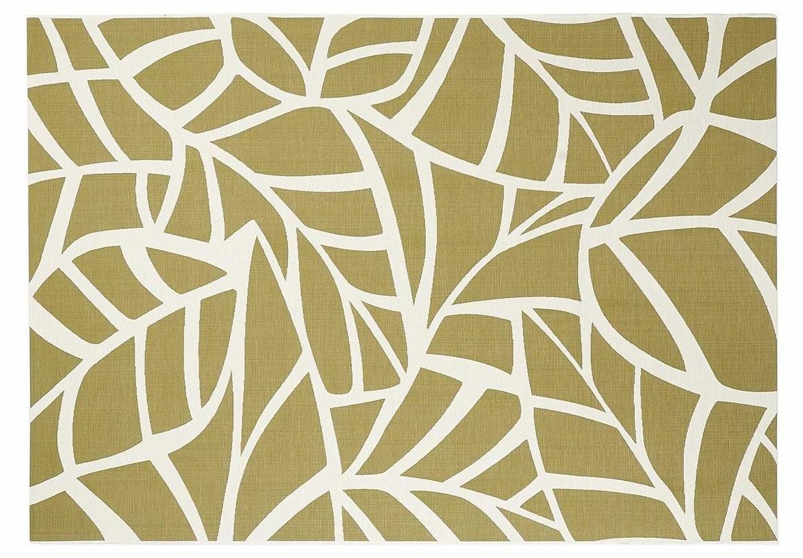 Tapis intérieur extérieur blanc crème et vert 123 x 180 cm GARANCE