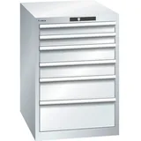 LISTA Schubladenschrank 27x36E, (BxTxH) 564x725x800mm, 6 Schubladen, Fronthöhen 75-200mm, lichtgrau, RFID Lock