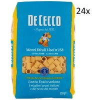 24x De Cecco Pasta Mezzi Ditali Lisci N°158 Nudeln 100% Italienisch 500g