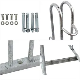 Trutzholm Fahrradständer für 6 Fahrräder höhenversetzt 210 x 75,5 cm Stahl feuerverzinkt grau