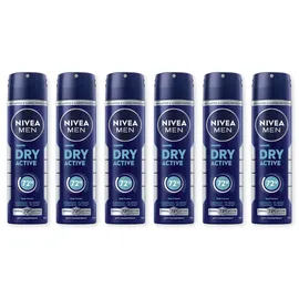 NIVEA Men Dry Active Deo Spray 6 x 150 ml