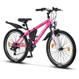 Licorne Bike Guide Premium Mountainbike in 24 Zoll - Fahrrad für Mädchen, Jungen, Herren und Damen - 21 Gang-Schaltung,