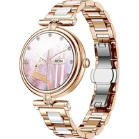 Fitnessuhr Damen mit Telefonfunktion 1.09 Zoll Smartwatch Damen Elegant Edelstahl Schlafmonitor Pulsmesser Blutdruck Menstruation 100+ Sportmodi Schrittzähler Uhr Frauen iOS Android Armbanduhr