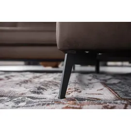 KAWOLA Sofa BLOOM Ecksofa Leder dunkelbraun