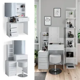 Vicco Schminktisch Conrada mit Hocker weiß 80 x 36 x 132 cm