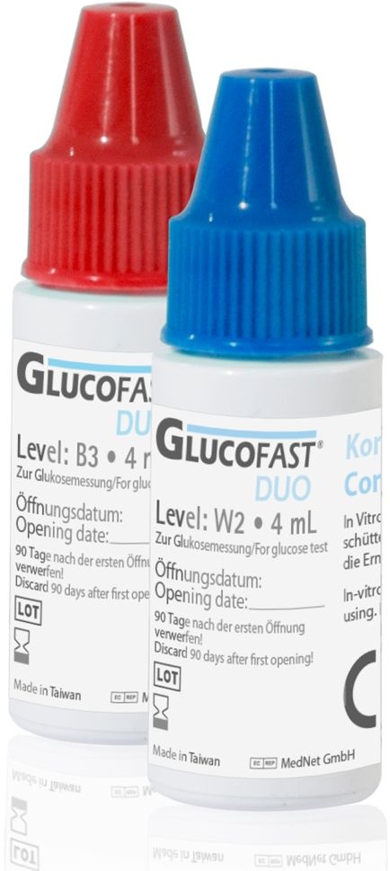 Glucofast Duo Blutzucker-Kontrolllösung - Zur Verwendung mit dem Blutzucker-Mess 1 St