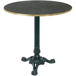 Restootab Tisch Bistrot Ø70cm - Modell Marquina mit messingfarbenen Kanten