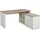 hom'in Hom`in Eckschreibtisch Grau, Weiß, Holzwerkstoff, 2 Schubladen, rechteckig, Wange, Sockel, 145.3x76x160 cm, Stauraum, seitenverkehrt montierbar, Arbeitszimmer, Schreibtische, Eckschreibtische